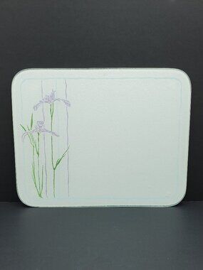 Corning Shadow Iris Counter Saver Corelle Purple Flower Glass Cutting Board